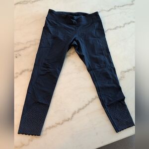 Lululemon Navy Blue Leggings with Reflective Dot Detail